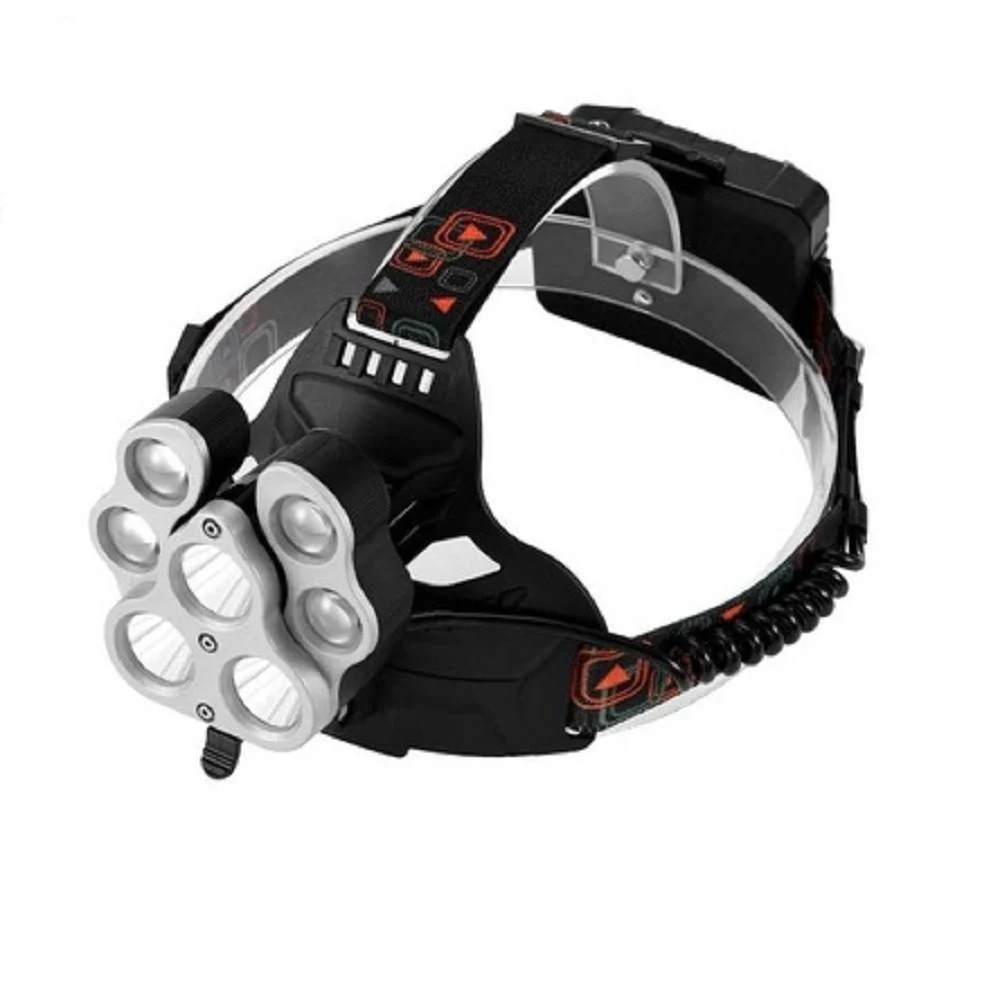 TORCIA LAMPADA FRONTALE 7 LED RICARICABILE PESCA GROTTE FASCIO LUCE BIANCA - TrAdE Shop Traesio