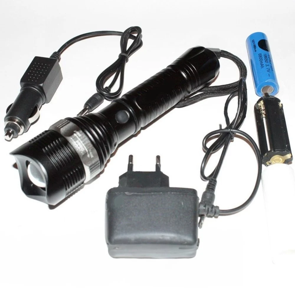 TORCIA LED ALLUMINIO 15000 W RICARICABILE 3.7V CON SEGNALATORI DI EMERGENZA - TrAdE Shop Traesio