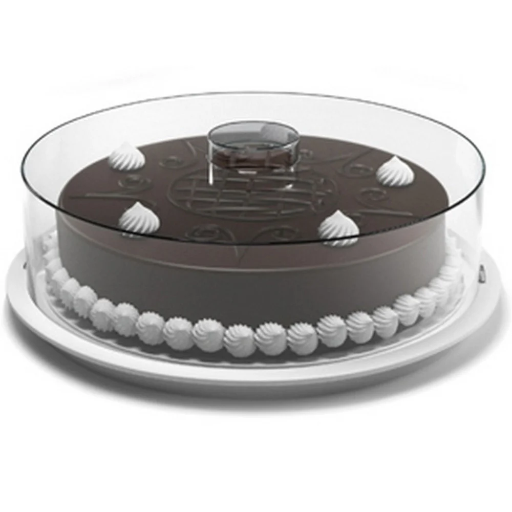 TORTIERA CONTENITORE PLASTICA COPERCHIO FUNGE D'ALZATA 29CM H 9CM PIATTO TRASPORTO - TrAdE Shop Traesio