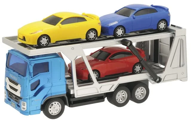 Toyco Action Mini Car camion bisarca a frizione Isuzu Giga New Junior con 3 auto