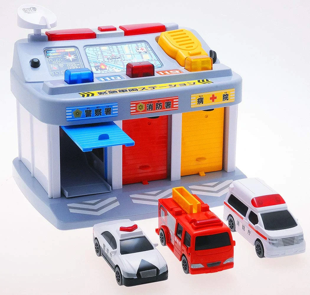 Toyco playset stazione di soccorso con luci e suoni, batterie 2× AA incluse