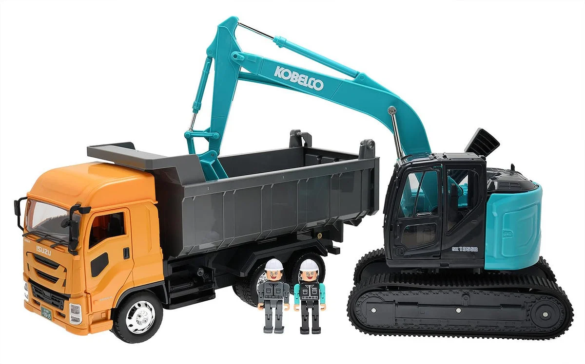 Toyco Camion Trasporto Auto a Frizione con Rampa e 4 Mini Auto Isuzu Giga