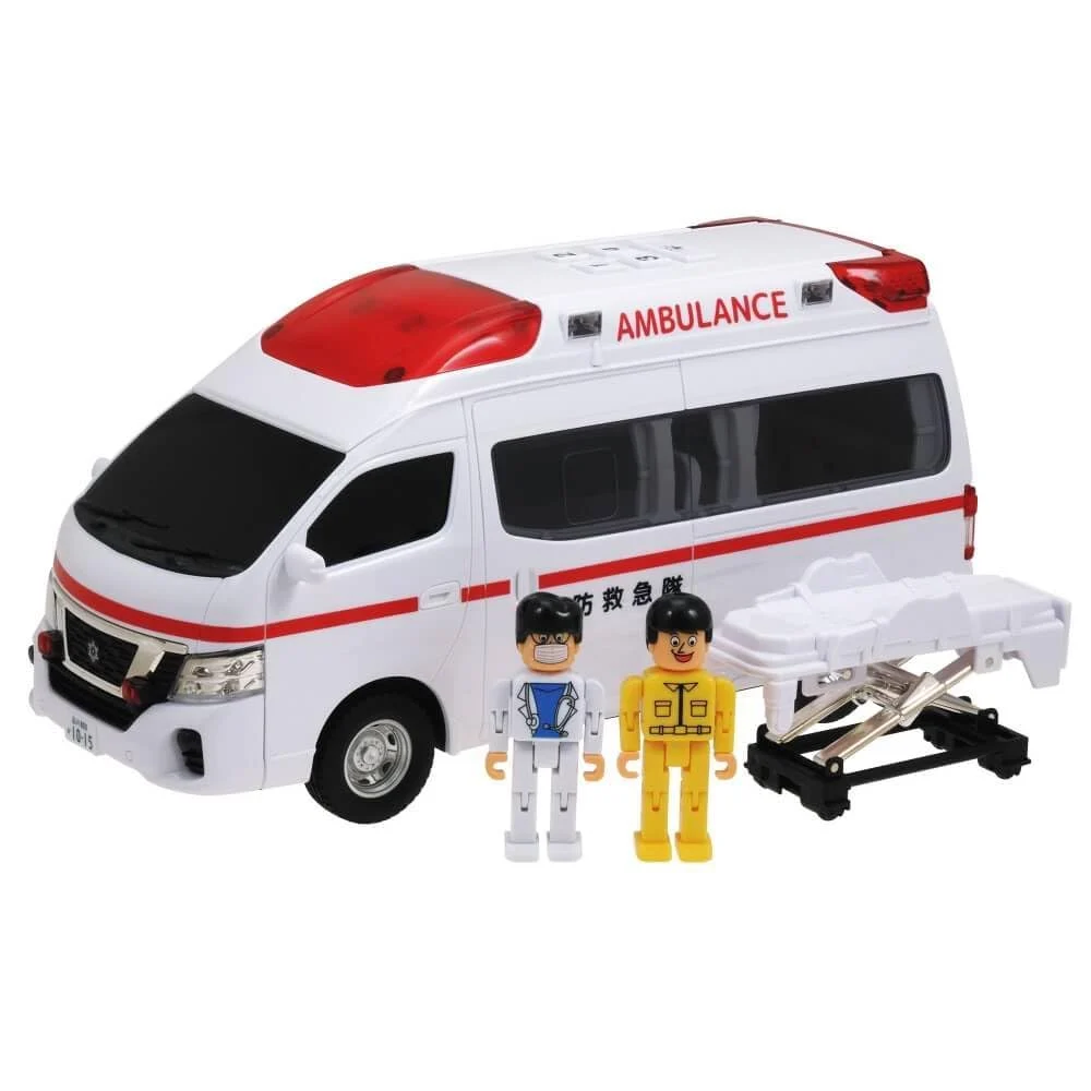 Toyco Ambulanza giocattolo con luci e suoni Nissan Paramedic bianca