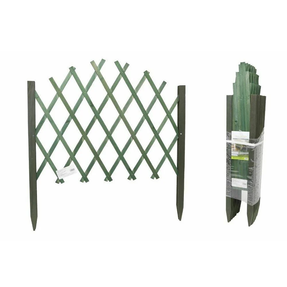 TRALICCIO IN LEGNO RETE ESTENSIBILE VERDE RAMPICANTI STACCIONATA 117X65CM 219840 - TrAdE Shop Traesio