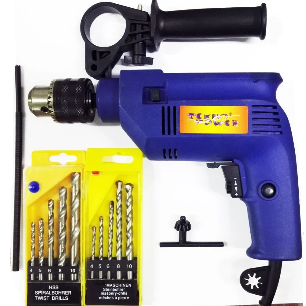 TRAPANO A PERCUSSIONE ELETTRICO 500W INCLUSO 2SET DI PUNTE PER METALLO E CEMENTO - TrAdE Shop Traesio