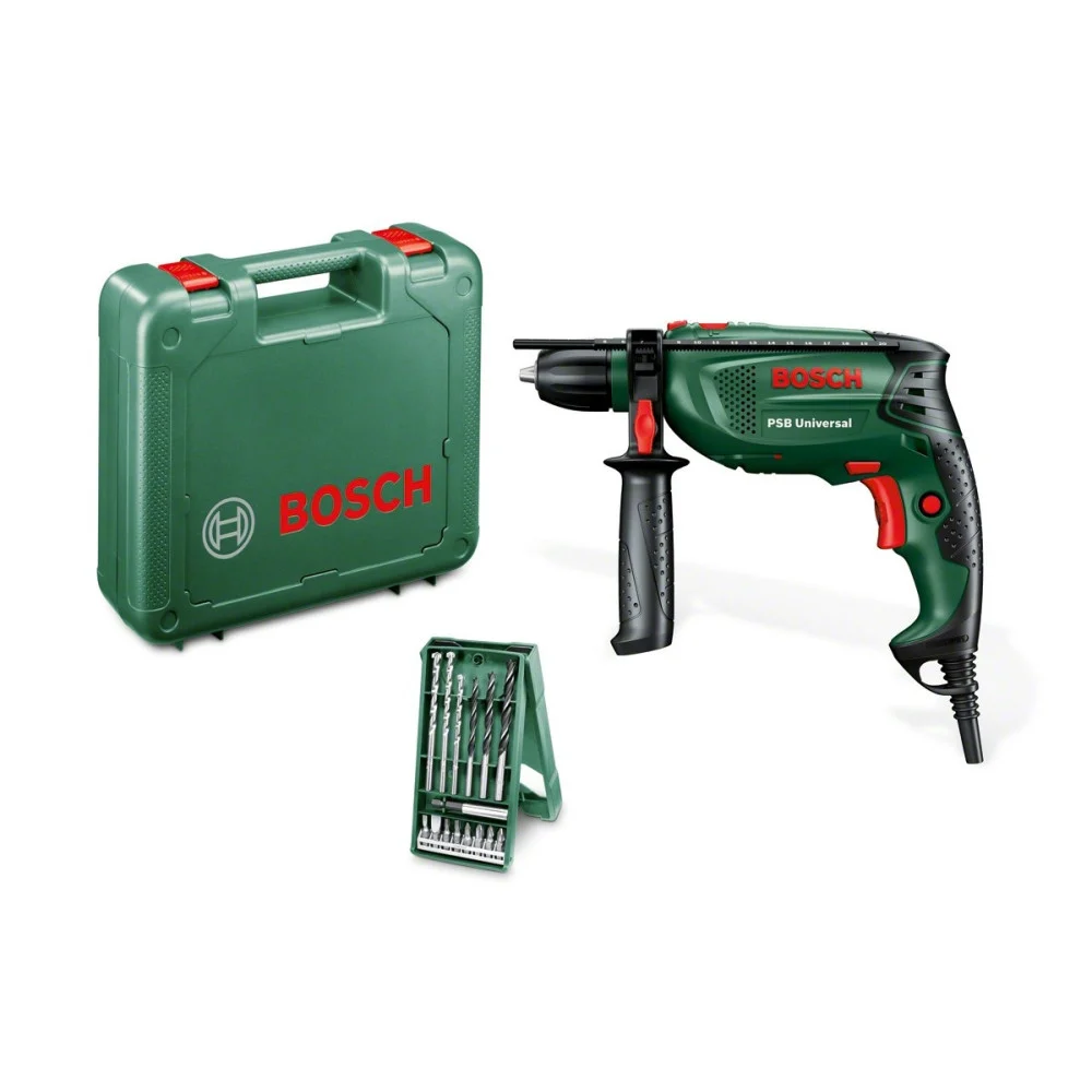 TRAPANO BATTENTE AVVITATORE PERCUSSIONE CON VALIGETTA BOSCH PSB UNIVERSAL 650 W - Bosch ®