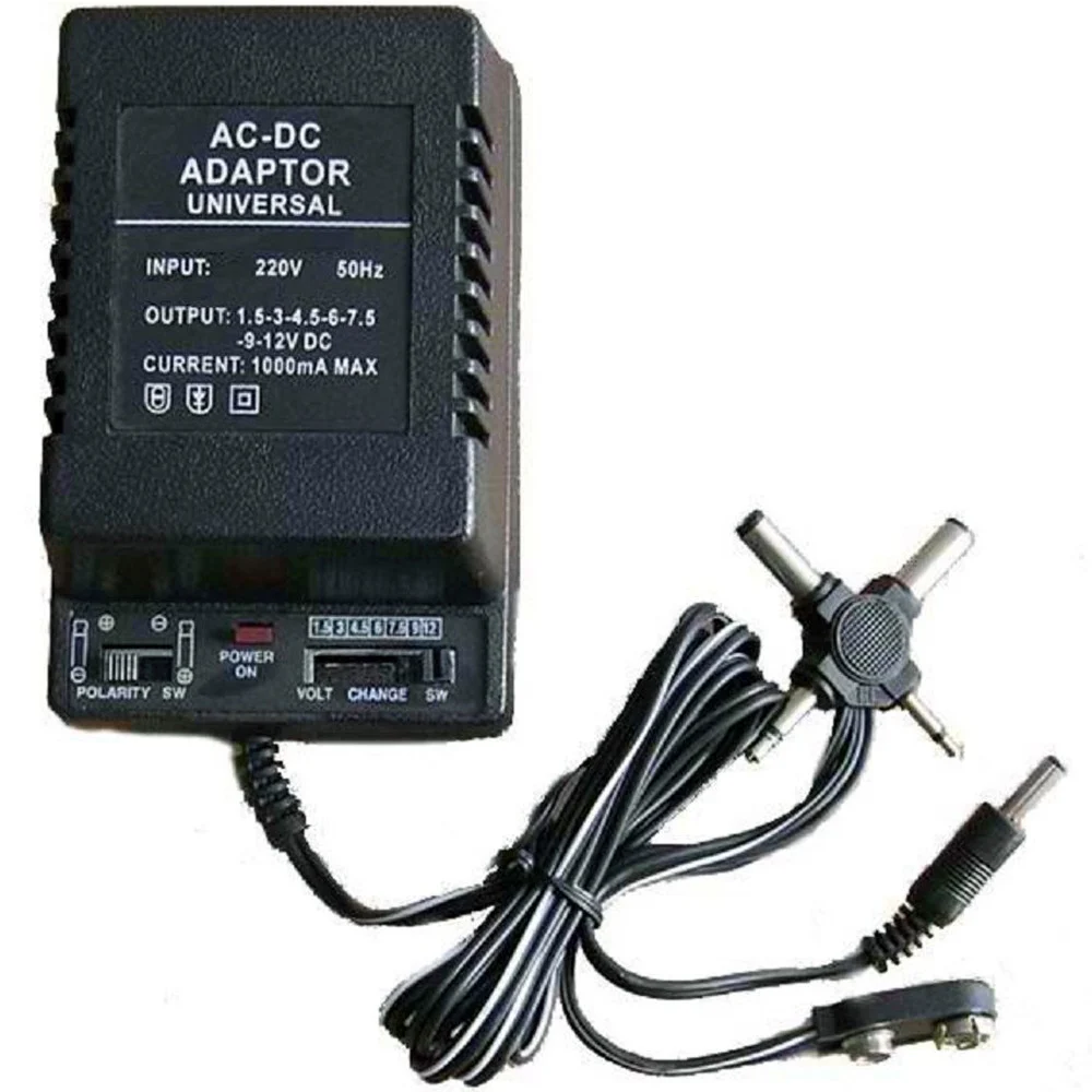 TRASFORMATORE ALIMENTATORE UNIVERSALE 1000mA DA 1.5V A 12V AC DC CONNETTORI ITA - TrAdE Shop Traesio