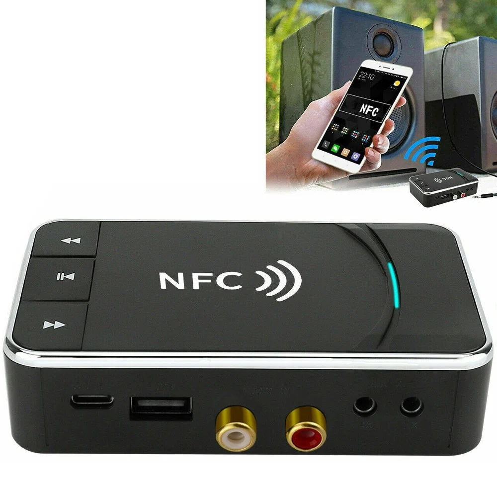 TRASMETTITORE RICEVITORE BLUETOOTH 5.0 AUX 3,5MM NFC A RCA ADATTATORE AUDIO USB - TrAdE Shop Traesio