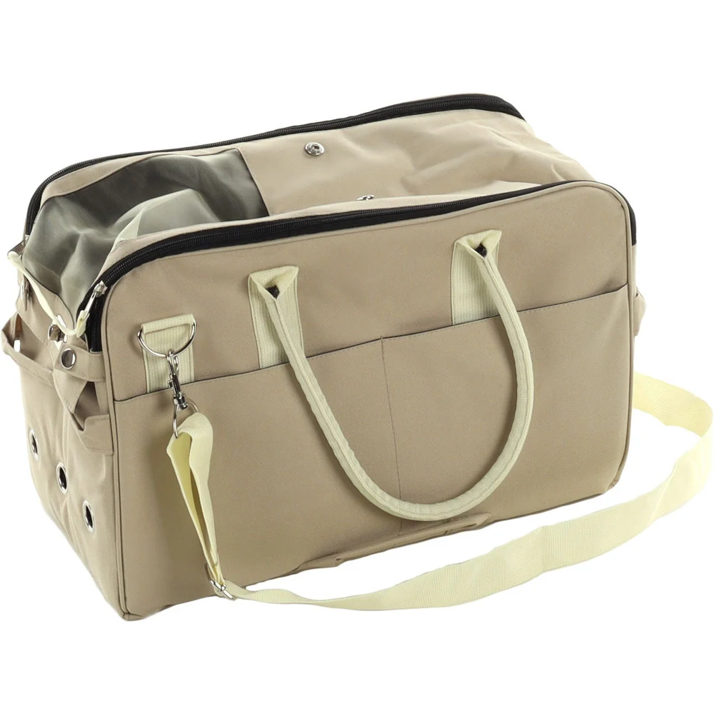 TRASPORTINO A BORSA PER CANE GATTO ANIMALI DOMESTICI DOPPIA CON ZIP 45X21X30CM - TrAdE Shop Traesio