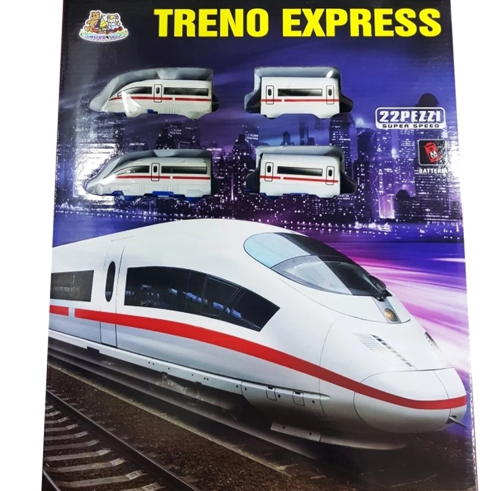 TRENO EXPRESS CLASSICO FINO 22 PZ. SUPER VELOCE SVILUPPO PISTA GIOCO TRENINO - TrAdE Shop Traesio