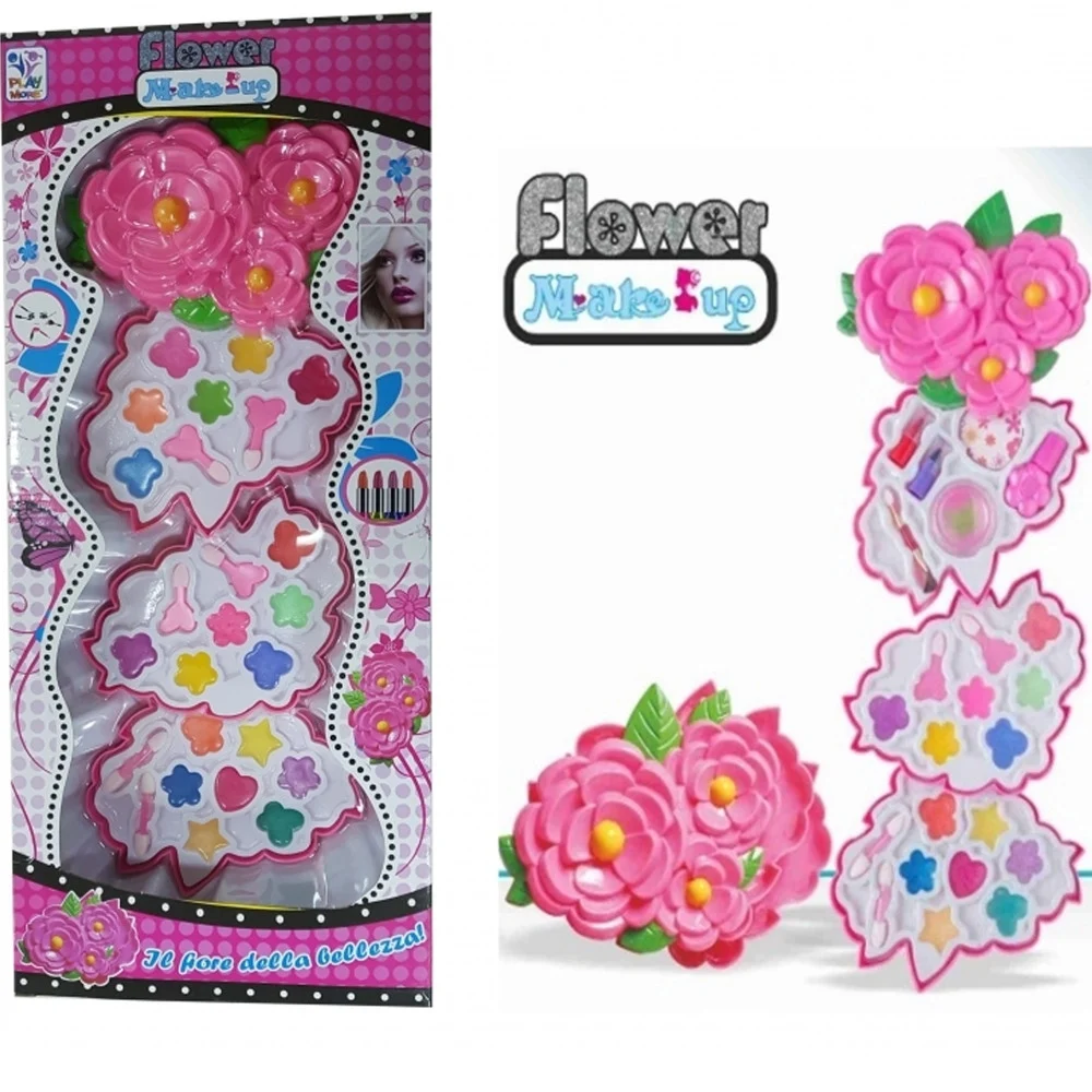 TRUCCO TROUSSE FLOWER COFANETTO MAKE UP ROSSETTO OMBRETTO BEAUTY GIOCO BAMBINE - TrAdE Shop Traesio