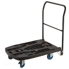 TRUSCO Big Flat Rotating Foldable Cart 900×600mm 4 Swivel Wheels Blue
