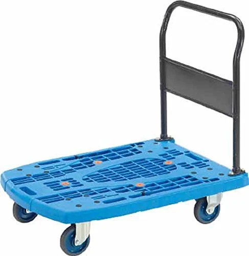 TRUSCO Carrello a piattaforma grande con manico fisso MPK900B Blu 400 kg