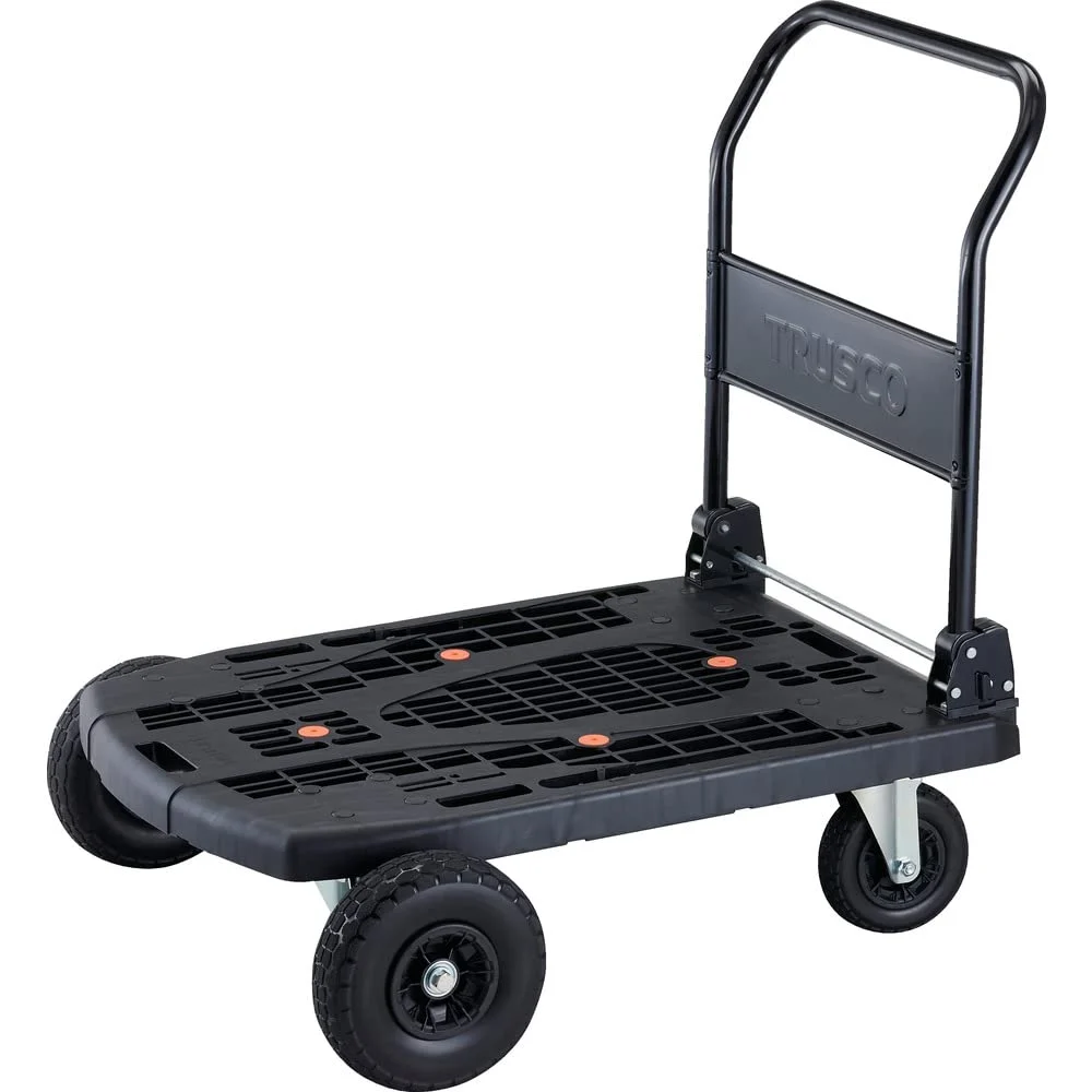 TRUSCO Carrello piattaforma con gomme antiforatura Kartio Big Nero 100 kg