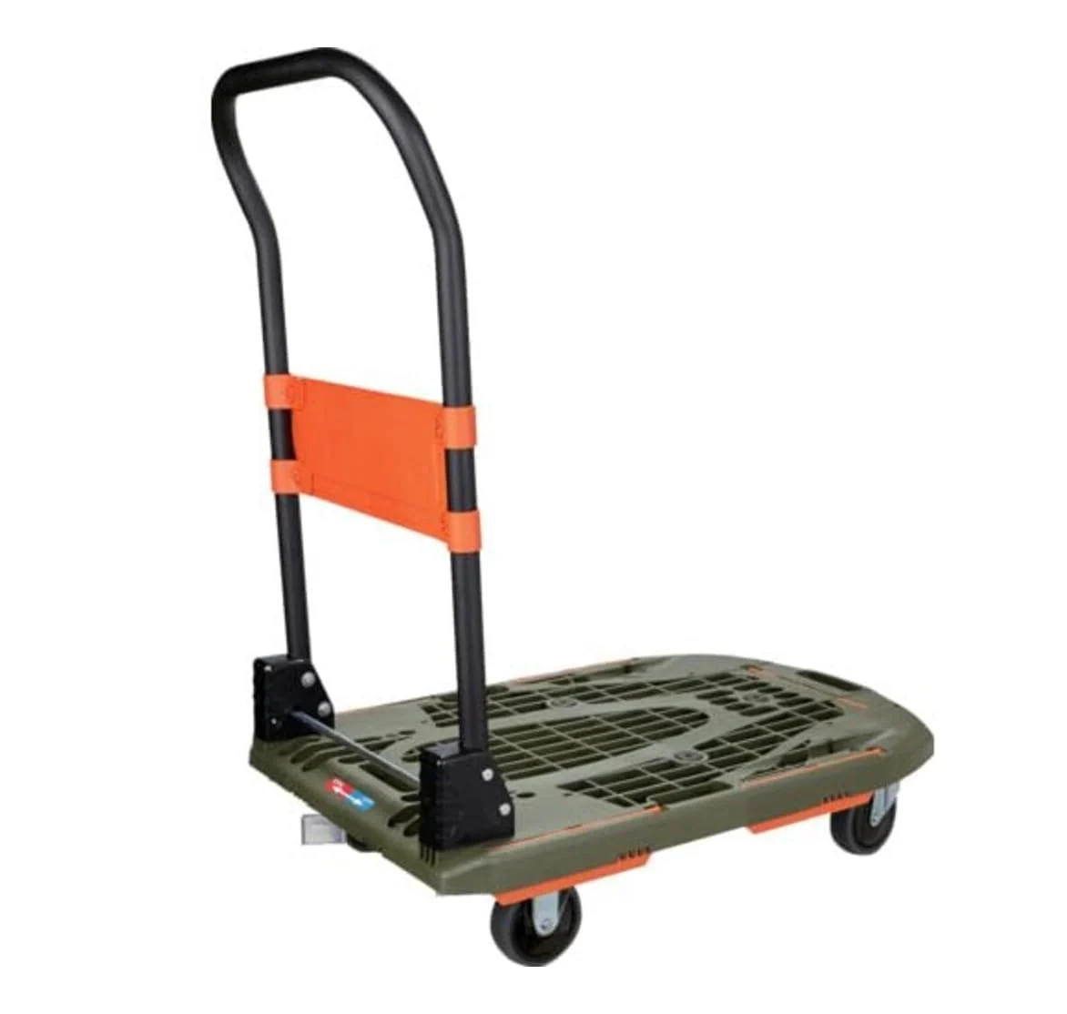 TRUSCO Carrello pieghevole plastico Kartio con fermo 780x490mm verde oliva