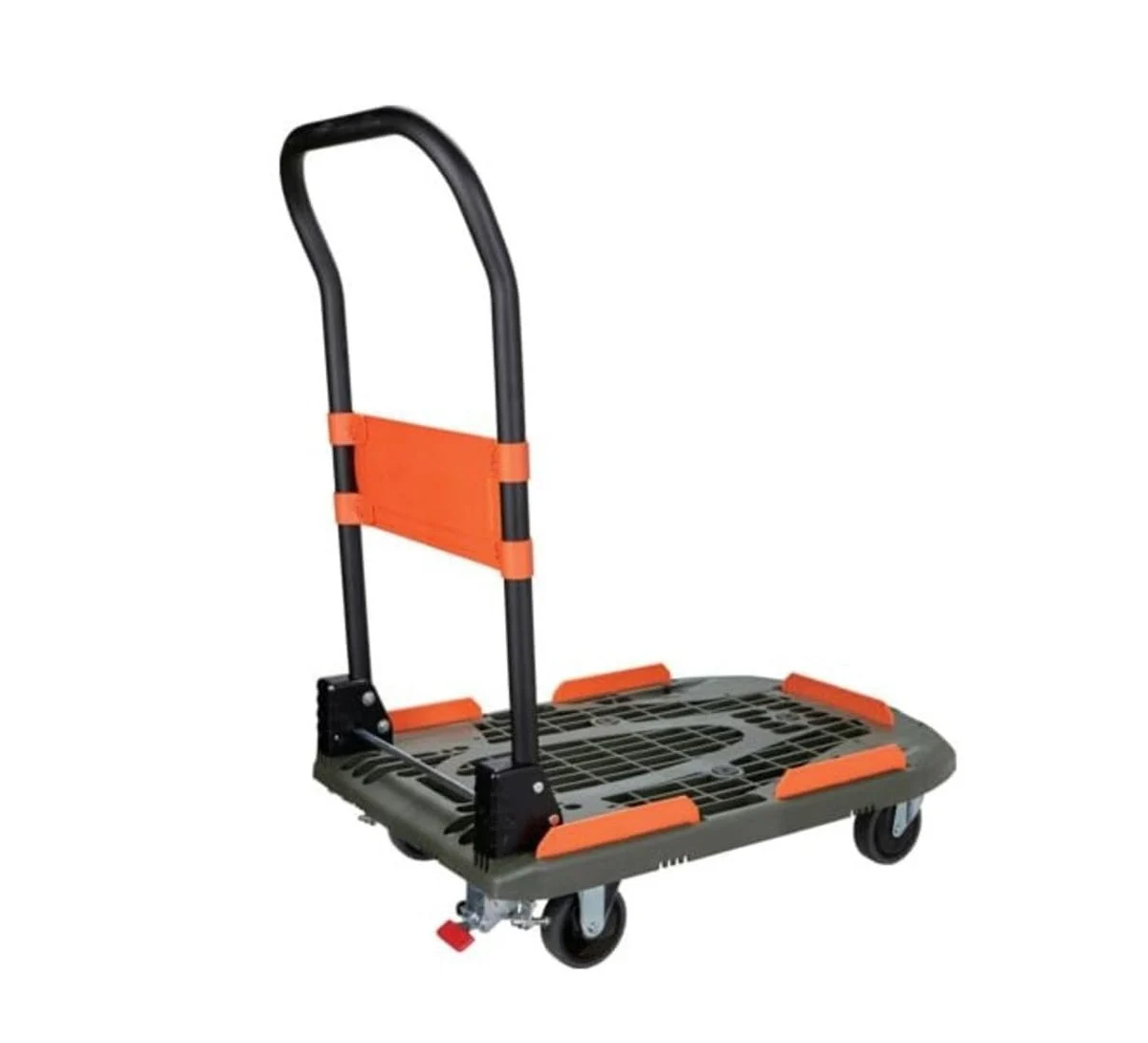 TRUSCO Carrello pieghevole in plastica con fermo acciaio 780x490mm verde oliva