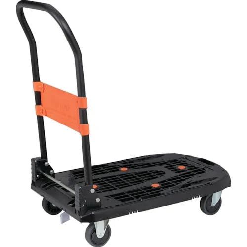 TRUSCO New Cartio Folding Resin Cart with Stopper Black 780x490mm 7 3kg