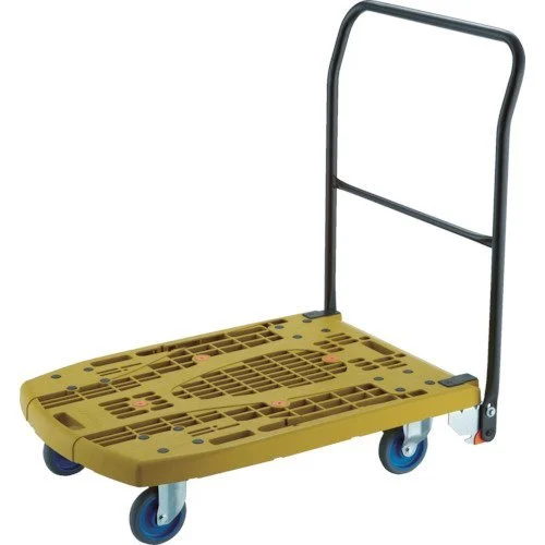 TRUSCO carrello a piattaforma in resina Caltio 900x600 con freno Olive MPK-906F2-OG