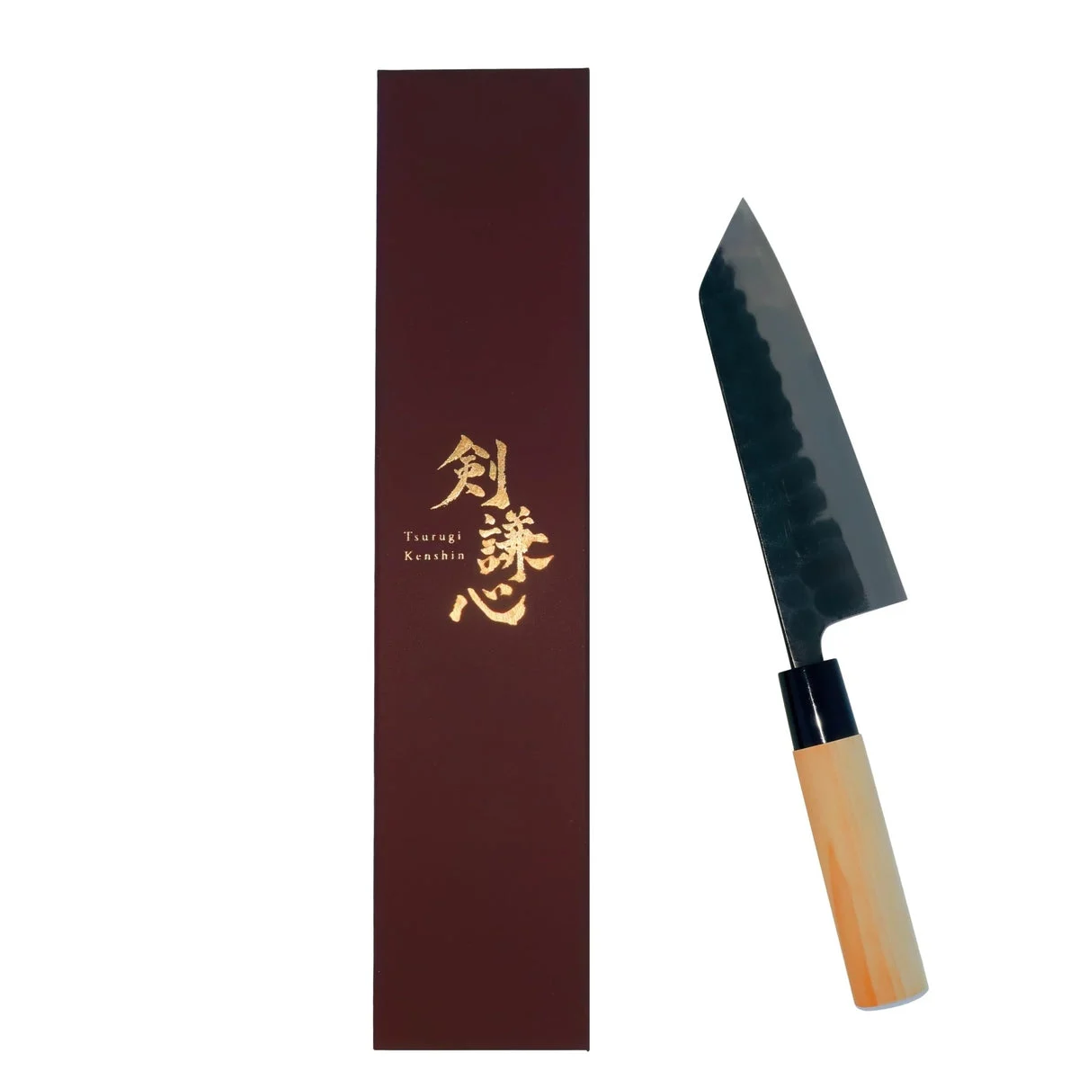 Tsurugi Kenshin Santoku Knife 165mm White Paper No 2 Hammer Mitoku Bunting Knife