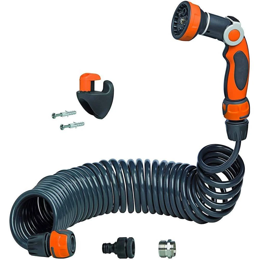 TUBO ESTENSIBILE DA GIARDINO TERRAZZO POMPA SPIRALE 10MT CON PISTOLA IRRIGAZIONE - TrAdE Shop Traesio