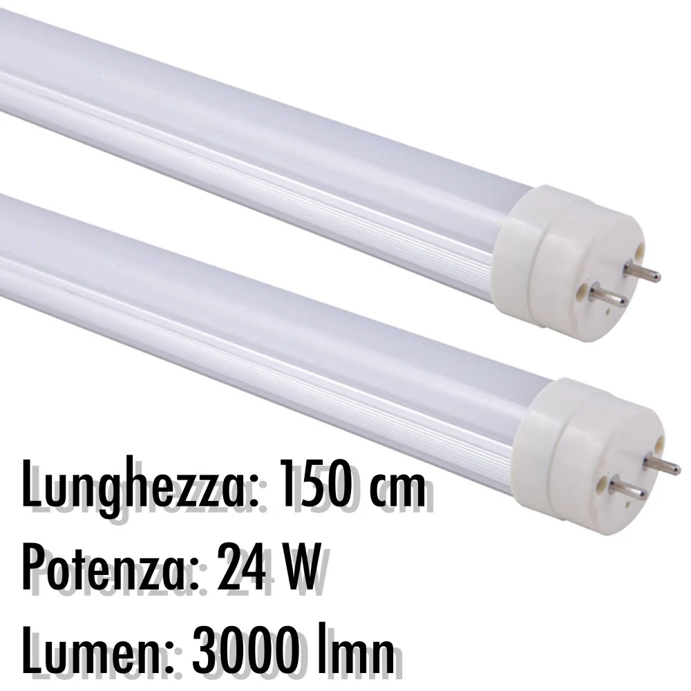 TUBO NEON A LED T8 24 W WATT 3000 LMN CON COPERTURA OPACA DA 150 CM LUCE BIANCA - TrAdE Shop Traesio