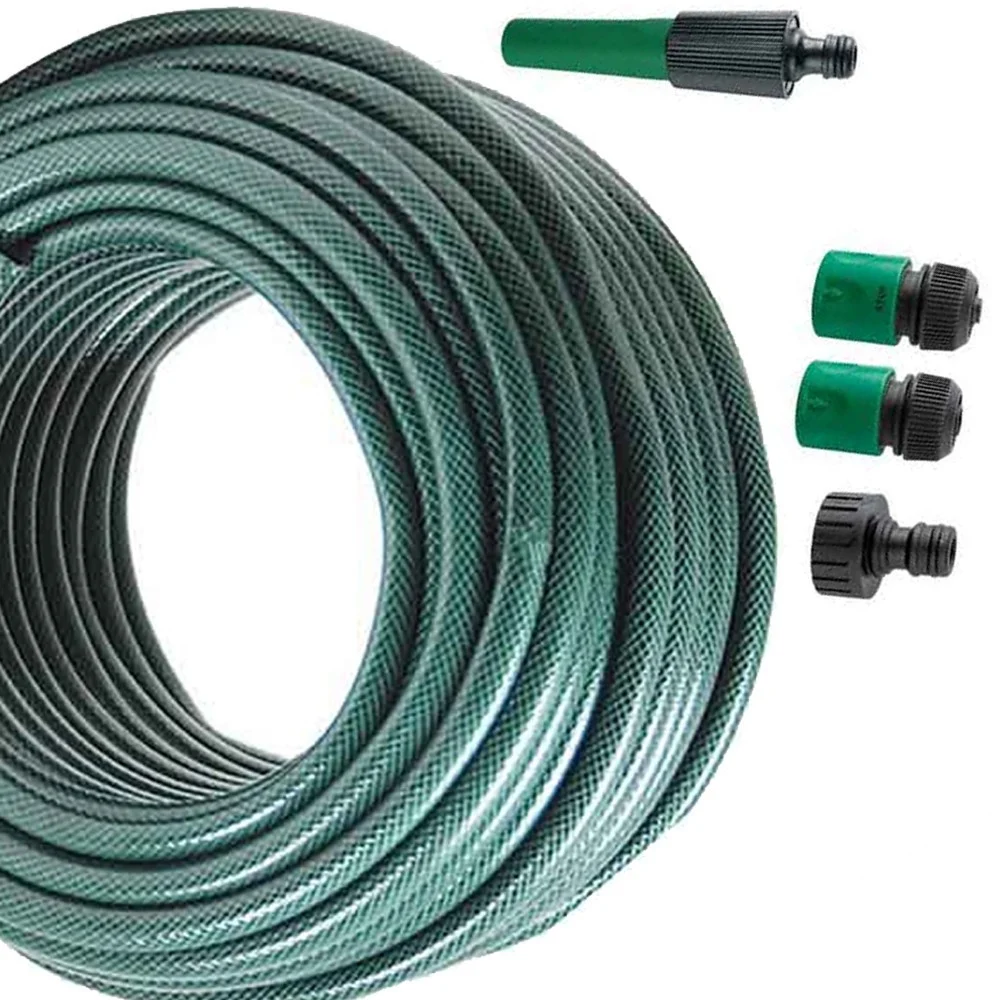 TUBO PER IRRIGAZIONE DA GIARDINO LUNGO 15 METRI CON 4 ACCESSORI DA 1/2" VERDE - TrAdE Shop Traesio