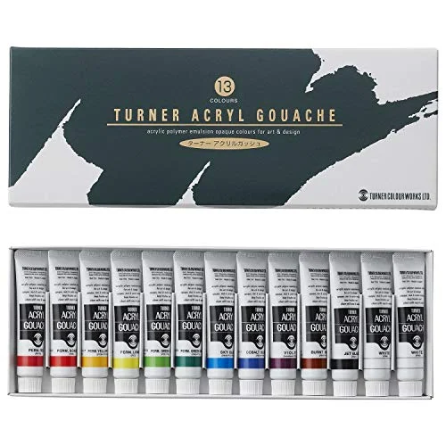 Turner Colori Acrilici Gouache Set Scolastico 13-Pezzi AG13C 12 Colori 11ML