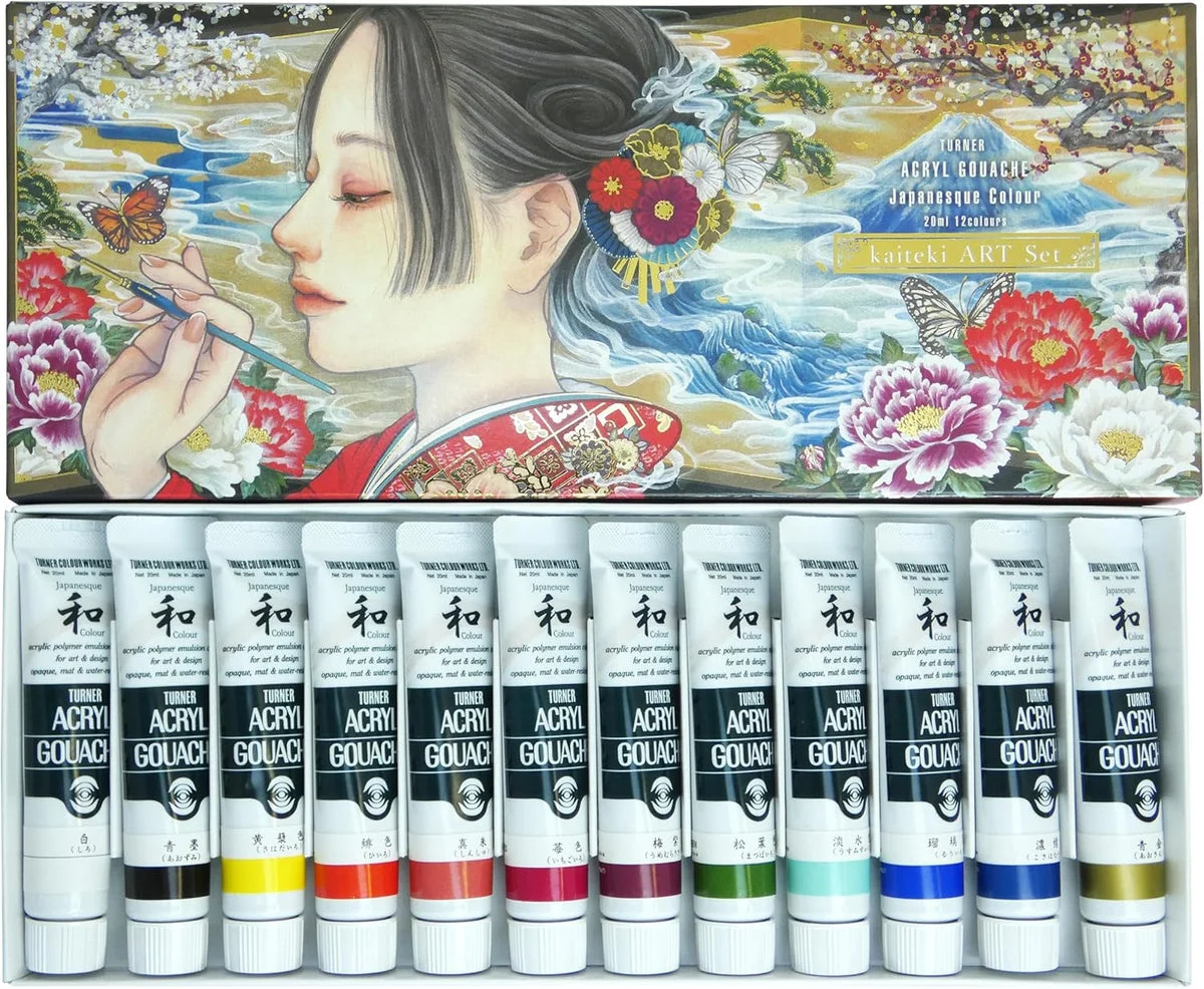 Turner Colour gouache acrilica set Japanesque kaiteki ART AGJ2012K 20ml 6pcs - Turner Color