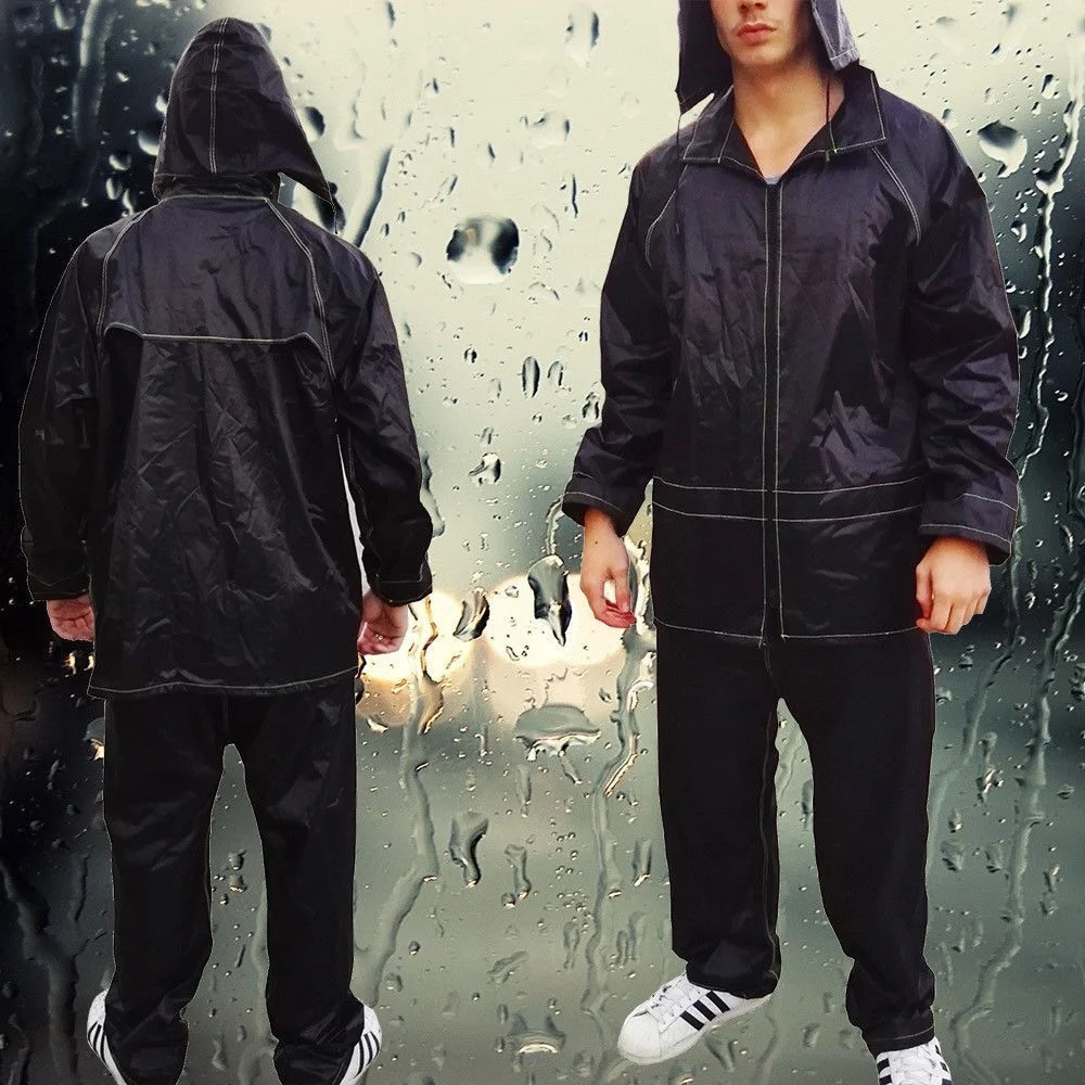 TUTA MOTO IMPERMEABILE COMPLETO ANTI-PIOGGIA CON GIACCA E PANTALONE