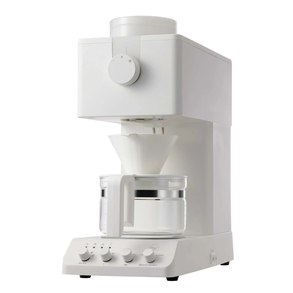 Twinbird Macchina da caffè automatica con macinacaffè a macine CM-D457W bianco 3 tazze 100V