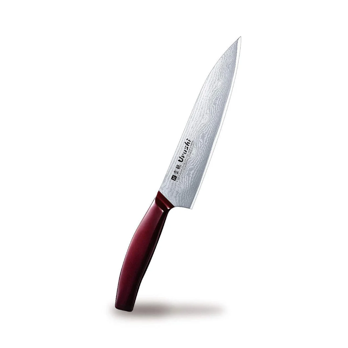 UN-RYU Coltello Chef 190mm Acciaio Damascus VG10 Urushi UNR-202 Rosso Vino Giappone