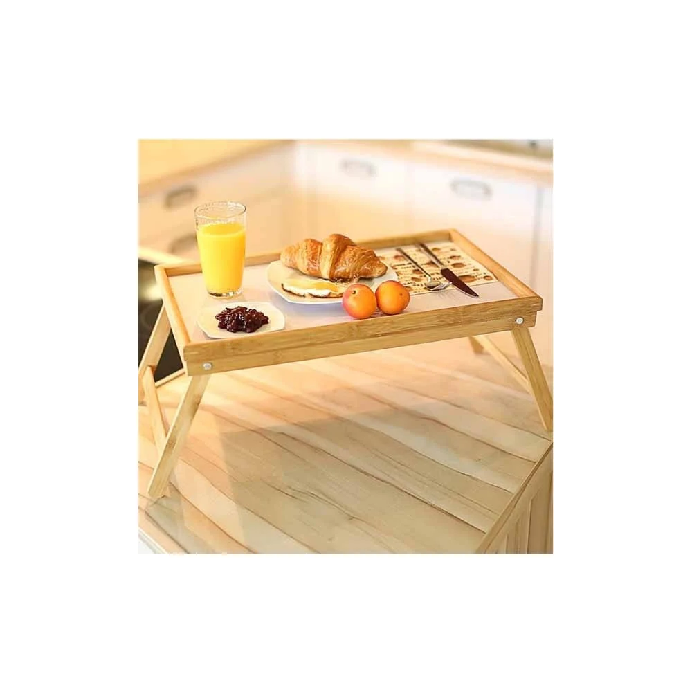 VASSOIO DA LETTO PIEGHEVOLE IN LEGNO DI BAMBU' BAMBOO RICHIUDIBILE 50 X 30 CM - TrAdE Shop Traesio