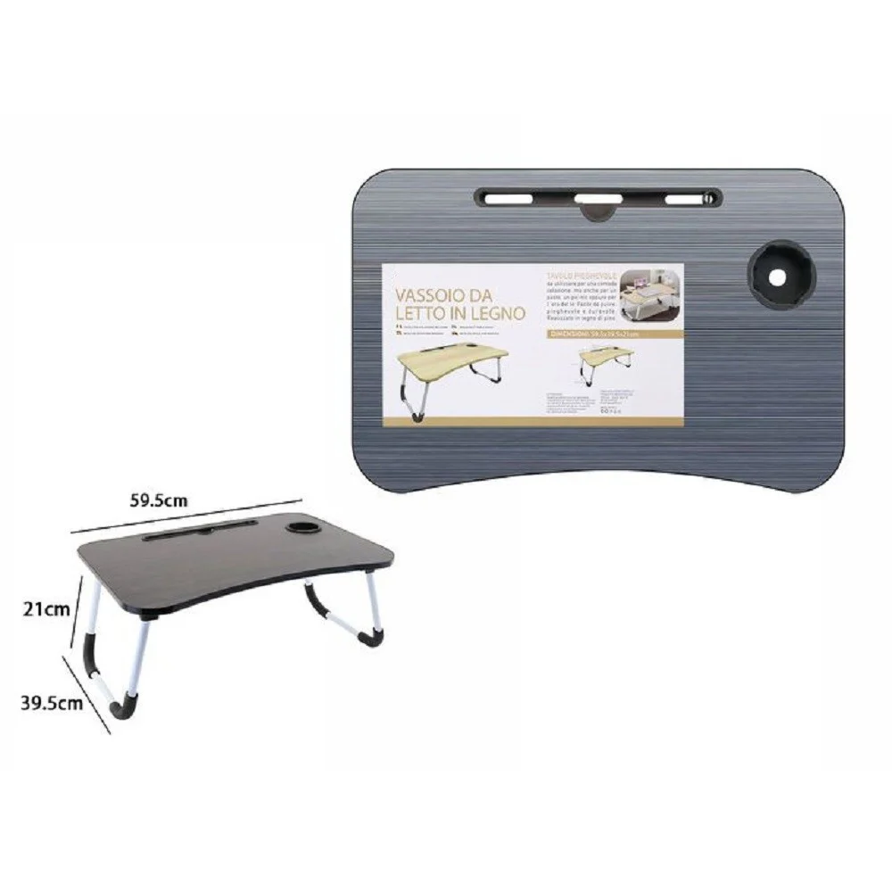 VASSOIO DA LETTO SCRIVANIA PIEGHEVOLE TAVOLINO TAVOLO PC SLOT TABLET TAZZA 71363 - TrAdE Shop Traesio