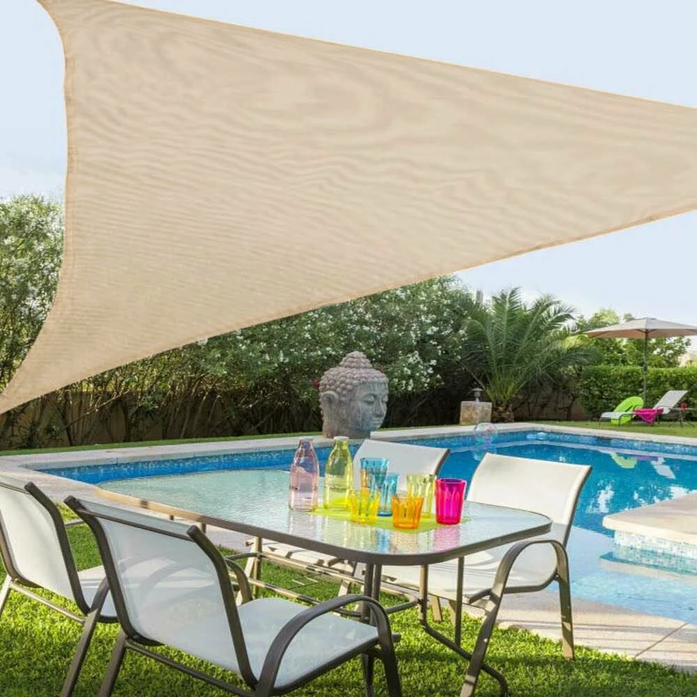 VELA TELO PARASOLE 5X5MT TENDA TRIANGOLARE OMBREGGIANTE GIARDINO TESSUTO COLORE - TrAdE Shop Traesio