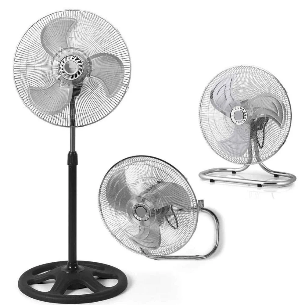 VENTILATORE 3IN1 PIANTANA DA TAVOLO PARETE 3 VELOCITÀ OSCILLAZIONE 55W PALE 45CM - TrAdE Shop Traesio