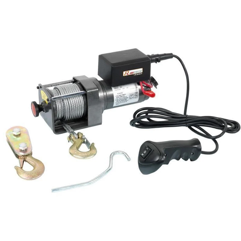 VERRICELLO ARGANO PARANCO 12V CAVO ACCIAIO TELECOMANDO MAX 1134KG MOD.PE12V-2500