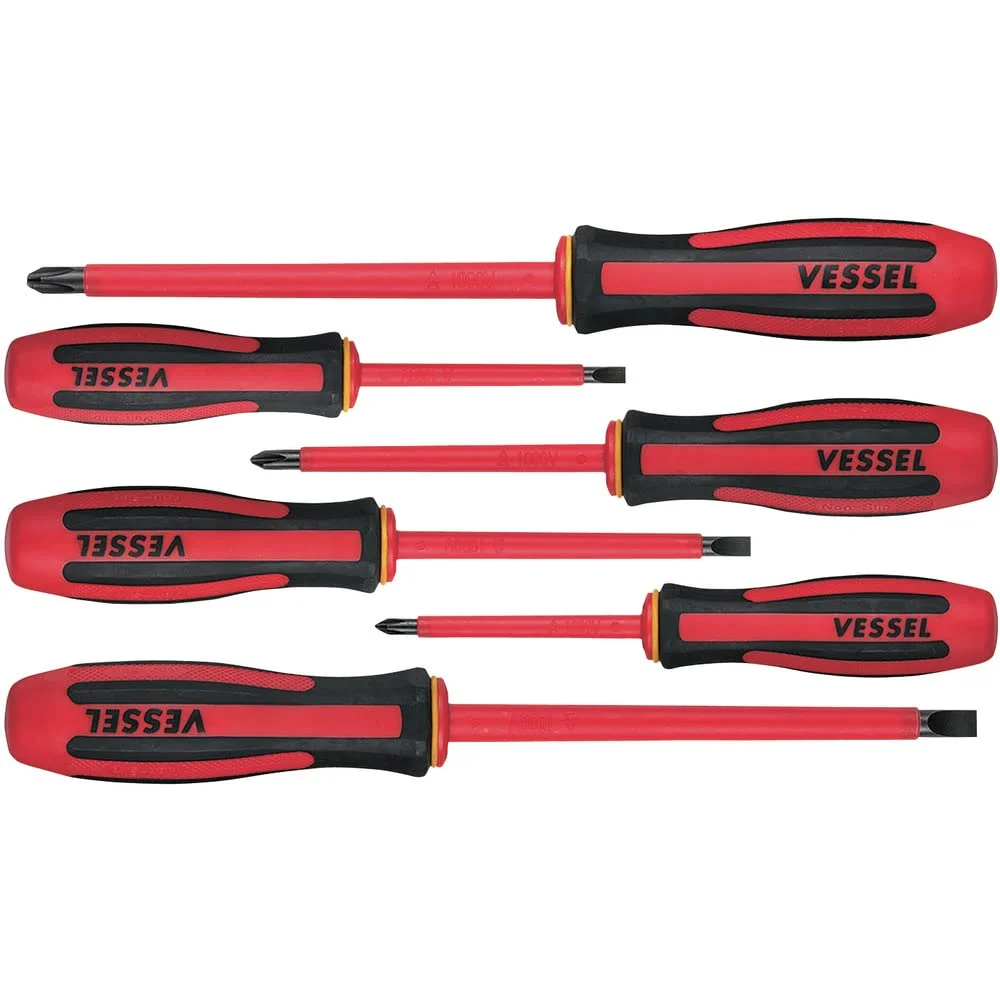 VESSEL juego de destornilladores aislados VDE Megadora 9606PS 6 piezas