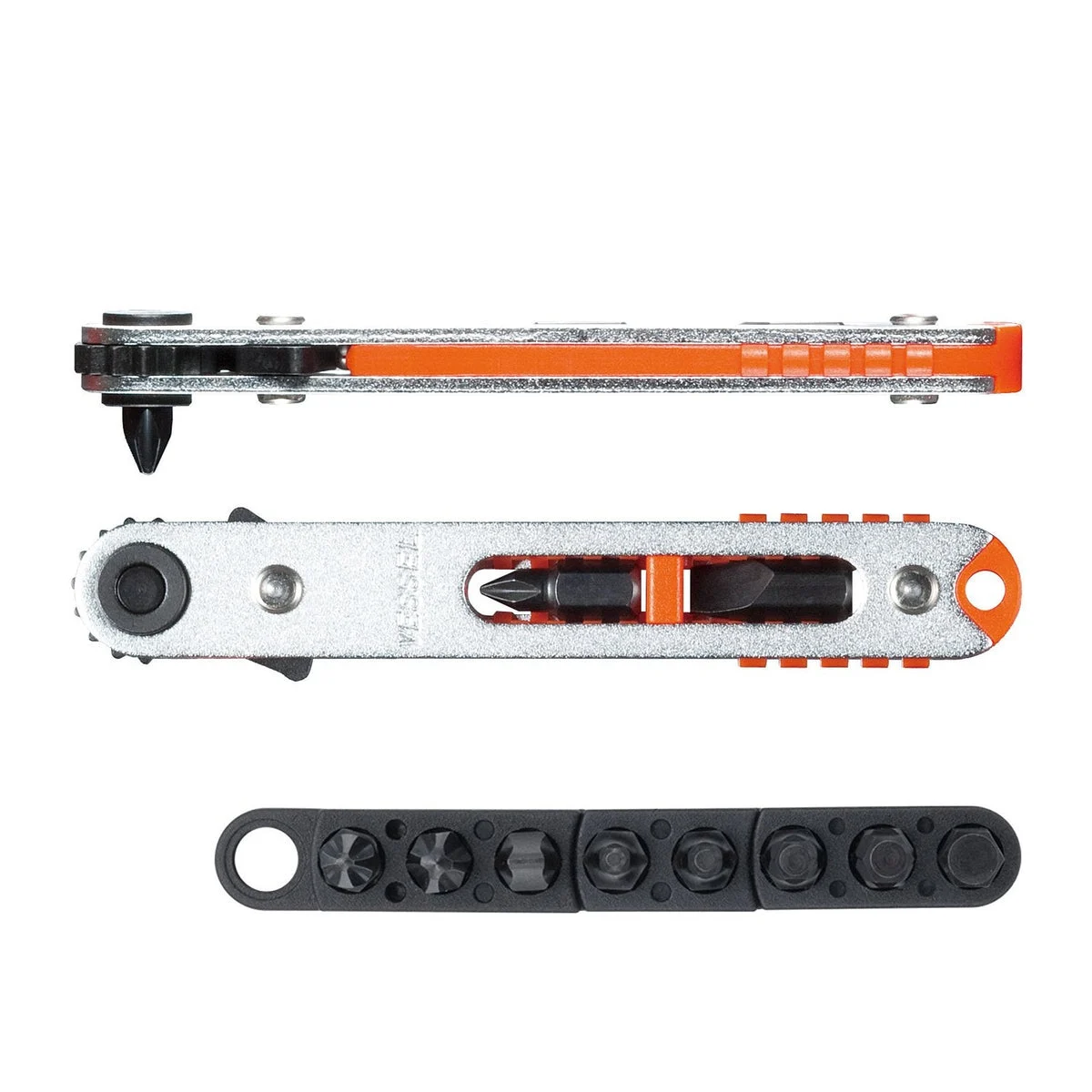 VESSEL TD-76 Flat-shaped Ratchet & Screwdriver Bits Set