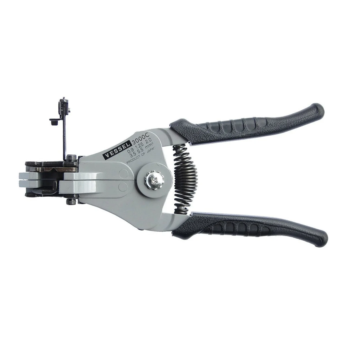 VESSEL Wire Stripper (Stranded C 3000C) — Electrician Exam Compliant Black