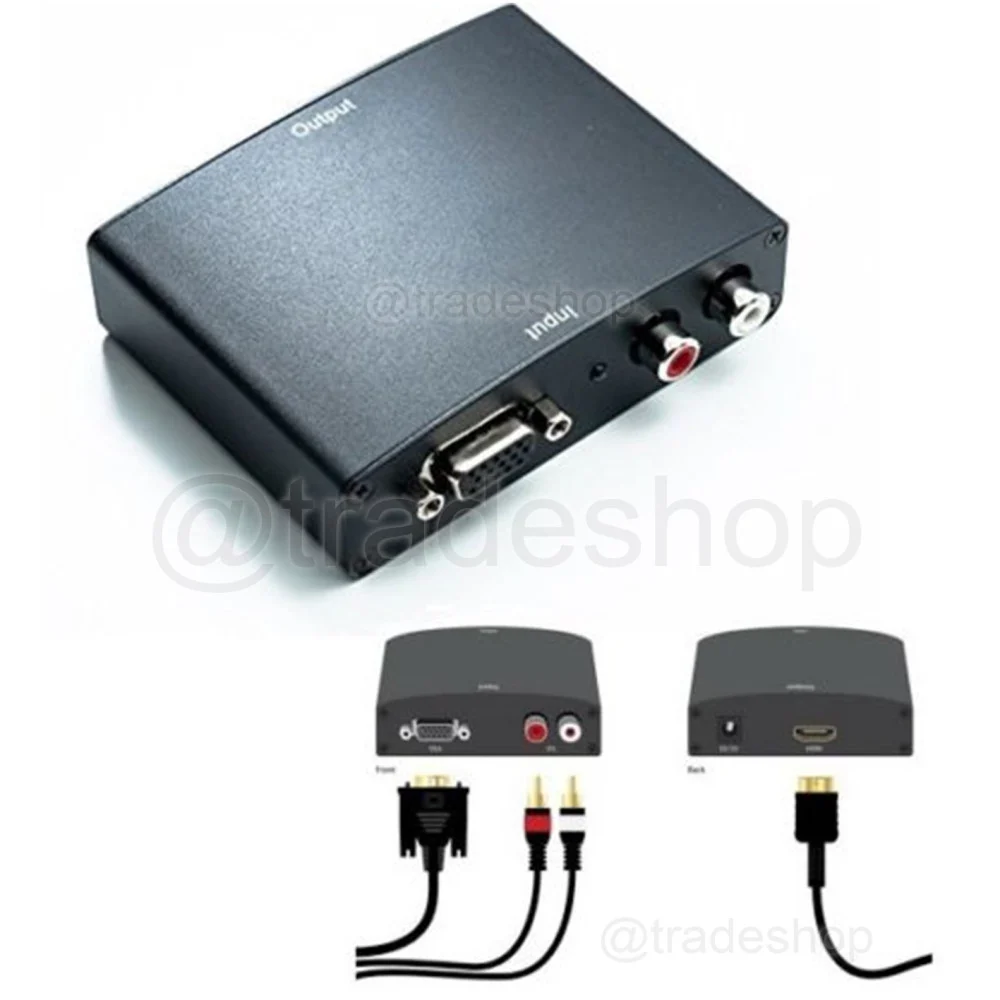 VIDEO CONVERTER CONVERTITORE DA ANALOGICO VGA + AUDIO R/L A HDMI TV MONITOR PC - TrAdE Shop Traesio