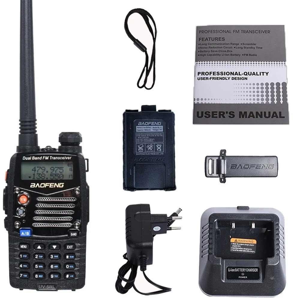 WALKIE TALKIE UV5RL RADIO TORCIA RICETRASMITTENTE MULTI CANALE AUTOPARLANTE MIC - TrAdE Shop Traesio