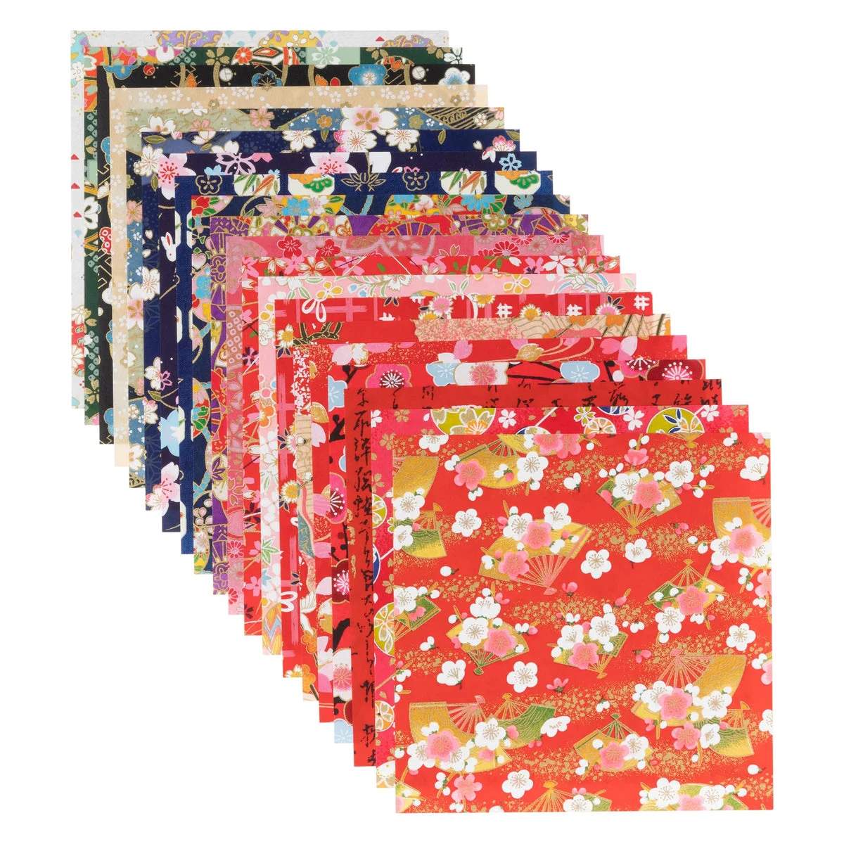 Kwasumi Carta Washi tinta a mano Kyoto Yuzen Chiyogami assortiti 15cm 20 pz - WAFUU JAPAN