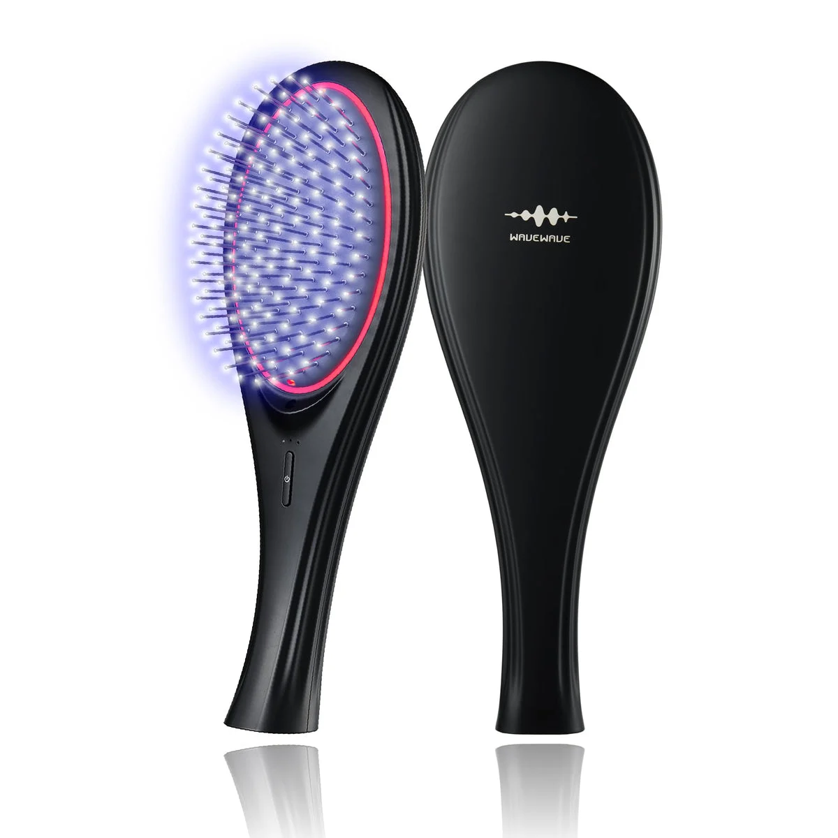 WAVEWAVE Spazzola Capelli EMS Ioni Negativi LED Rossa Cura Cute Nera