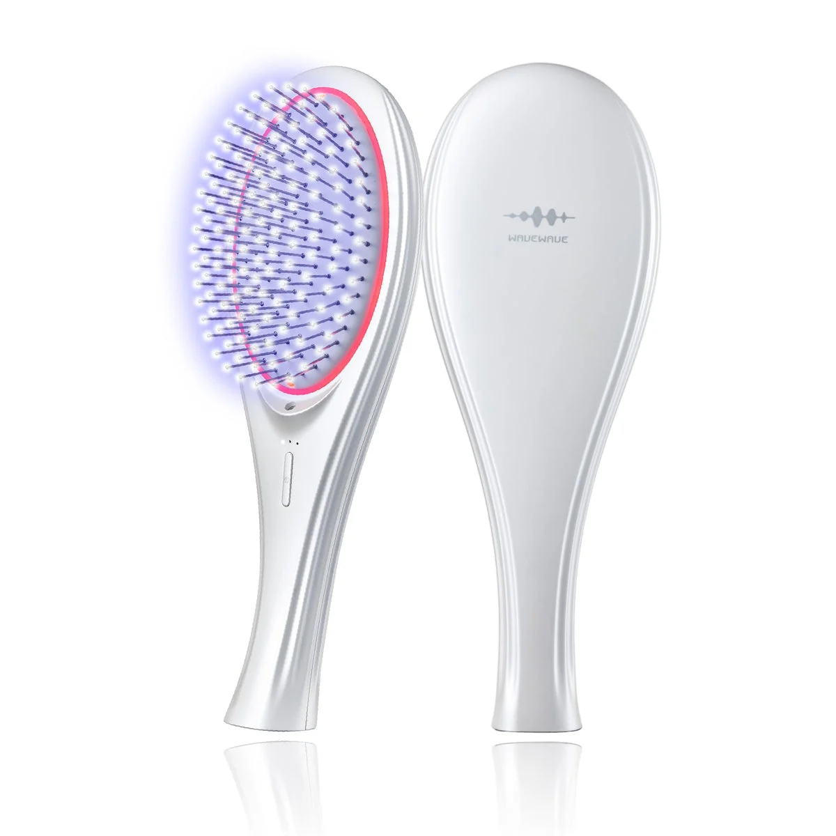 WAVEWAVE Spazzola Capelli EMS Ioni Negativi LED Rosso Cura Cute Bianca