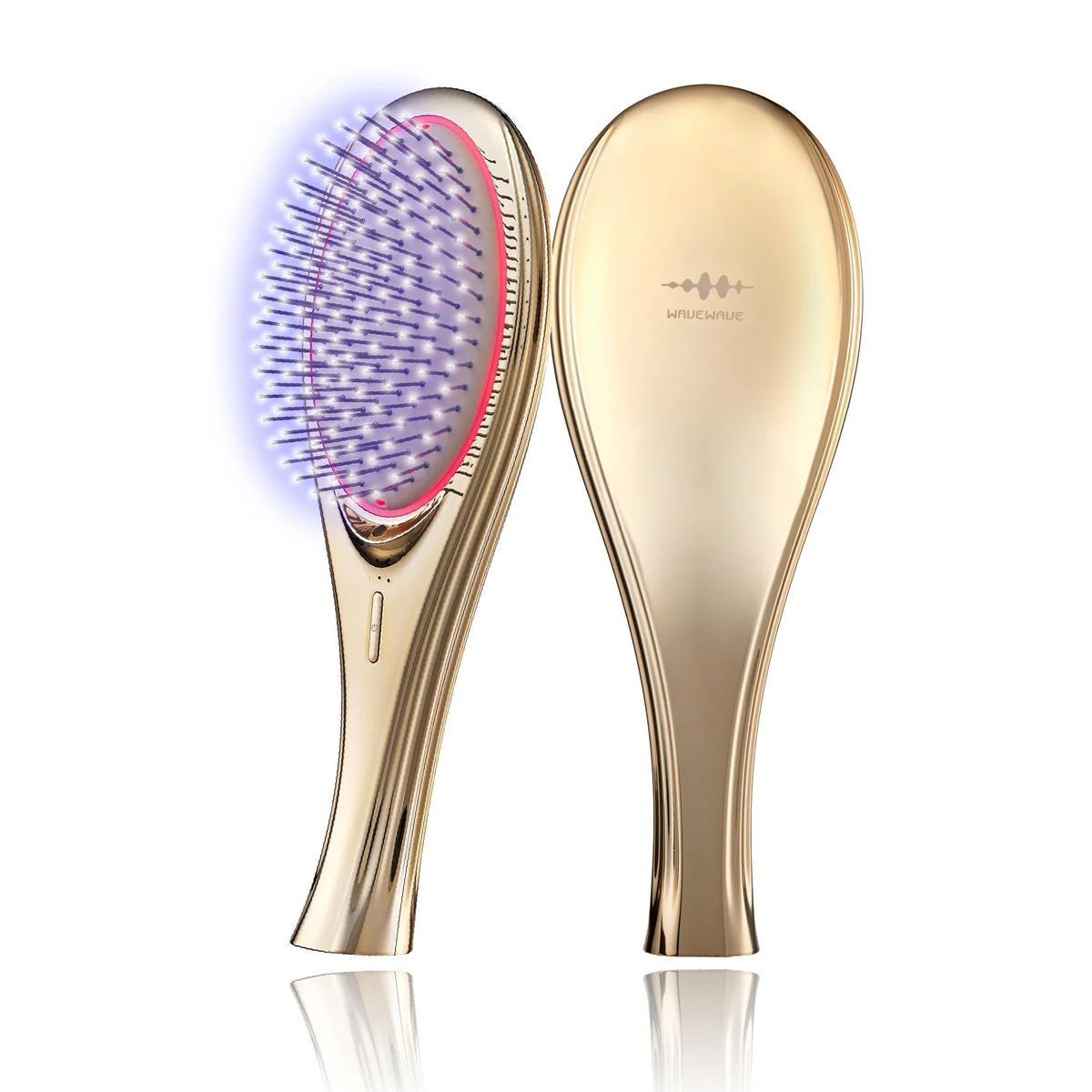 WAVEWAVE Spazzola Capelli EMS Ioni Negativi LED Rossa Cuscino Flessibile Oro