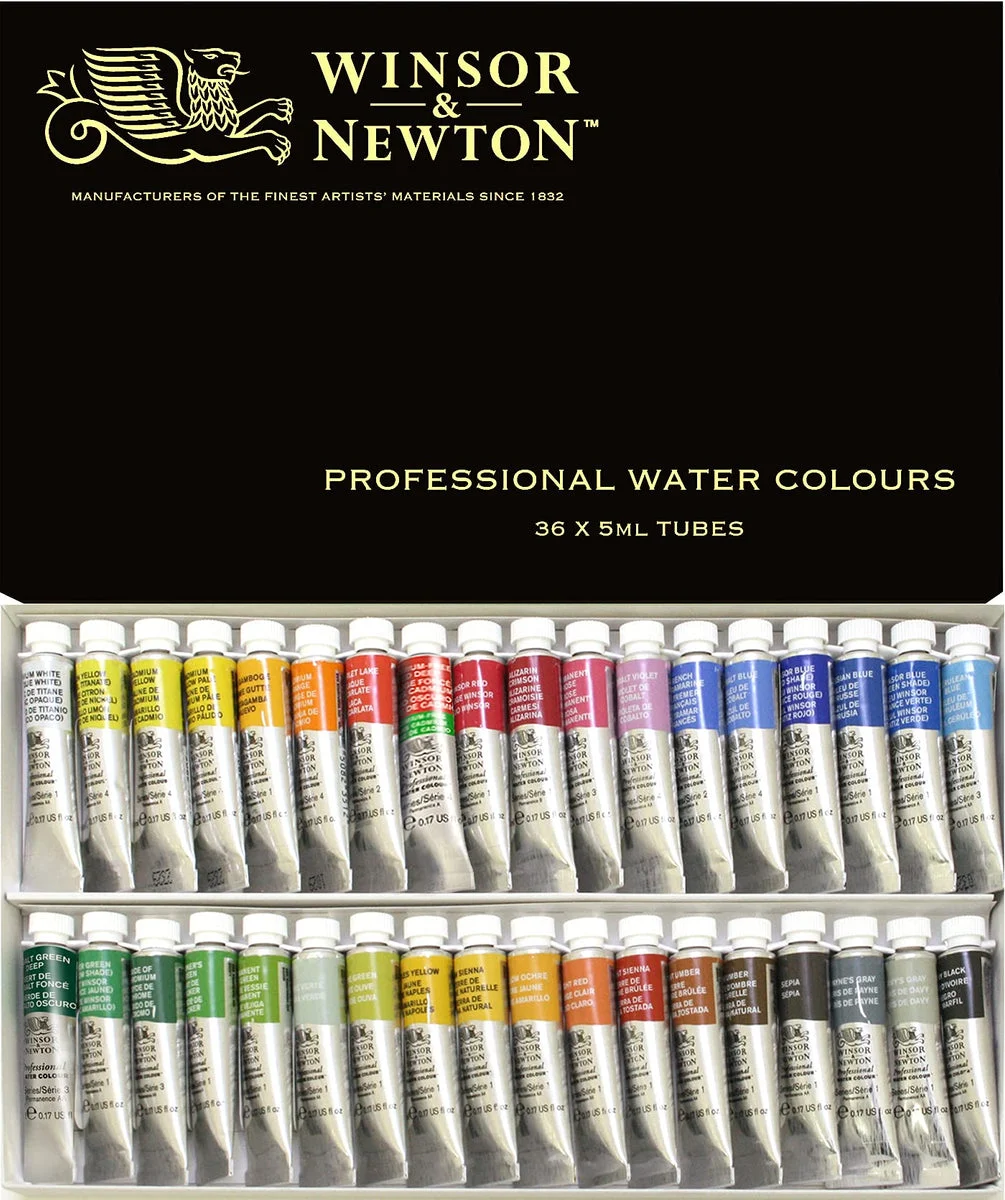 Winsor & Newton Set di Acquerelli Professionali 36 Colori 5ml 18809836