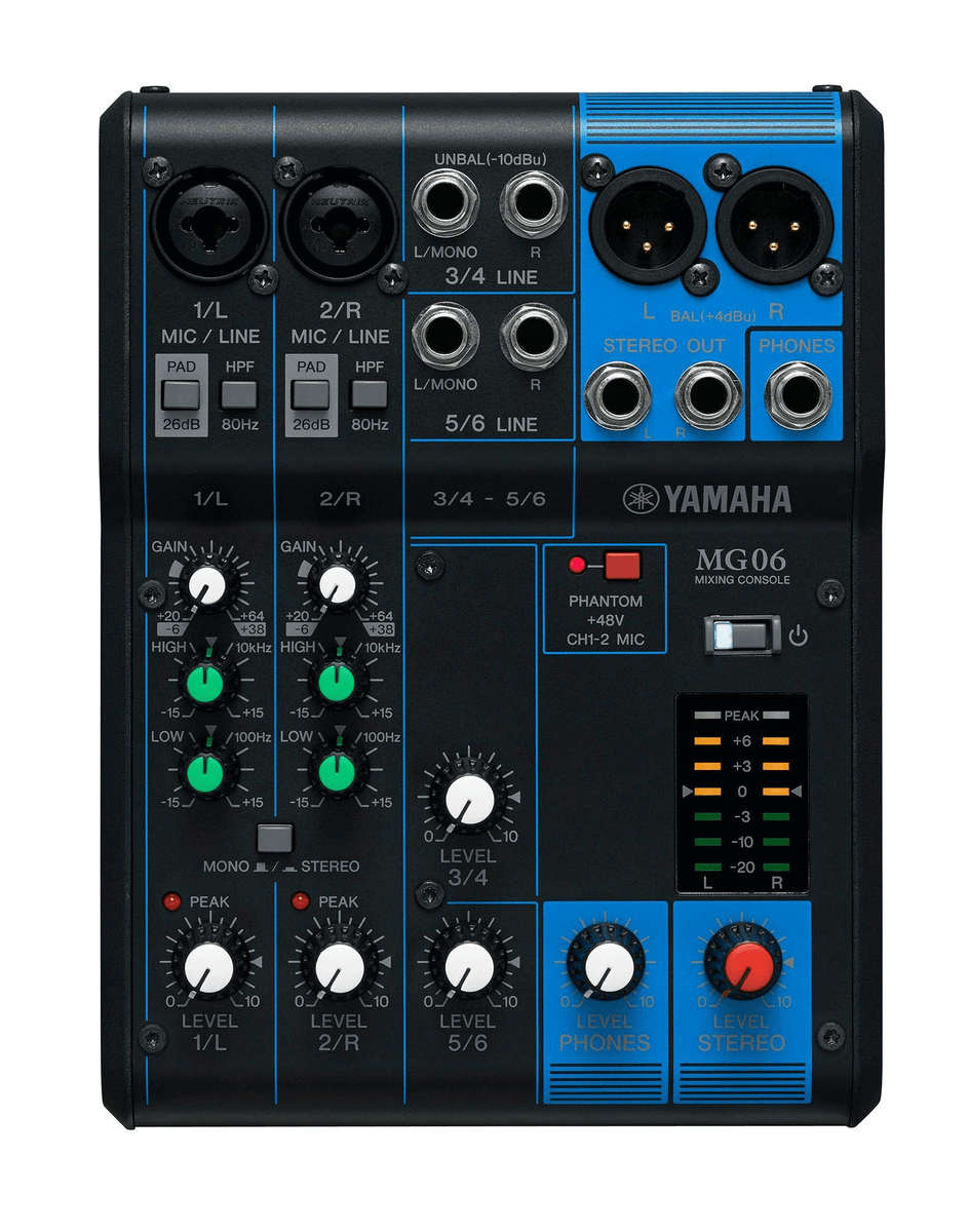 YAMAHA Mixer Stereo Compatto 6 Ingressi MG06