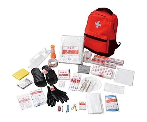Yamazen Set di 30 Pezzi per Prevenzione Disastri YBG-30R Rosso