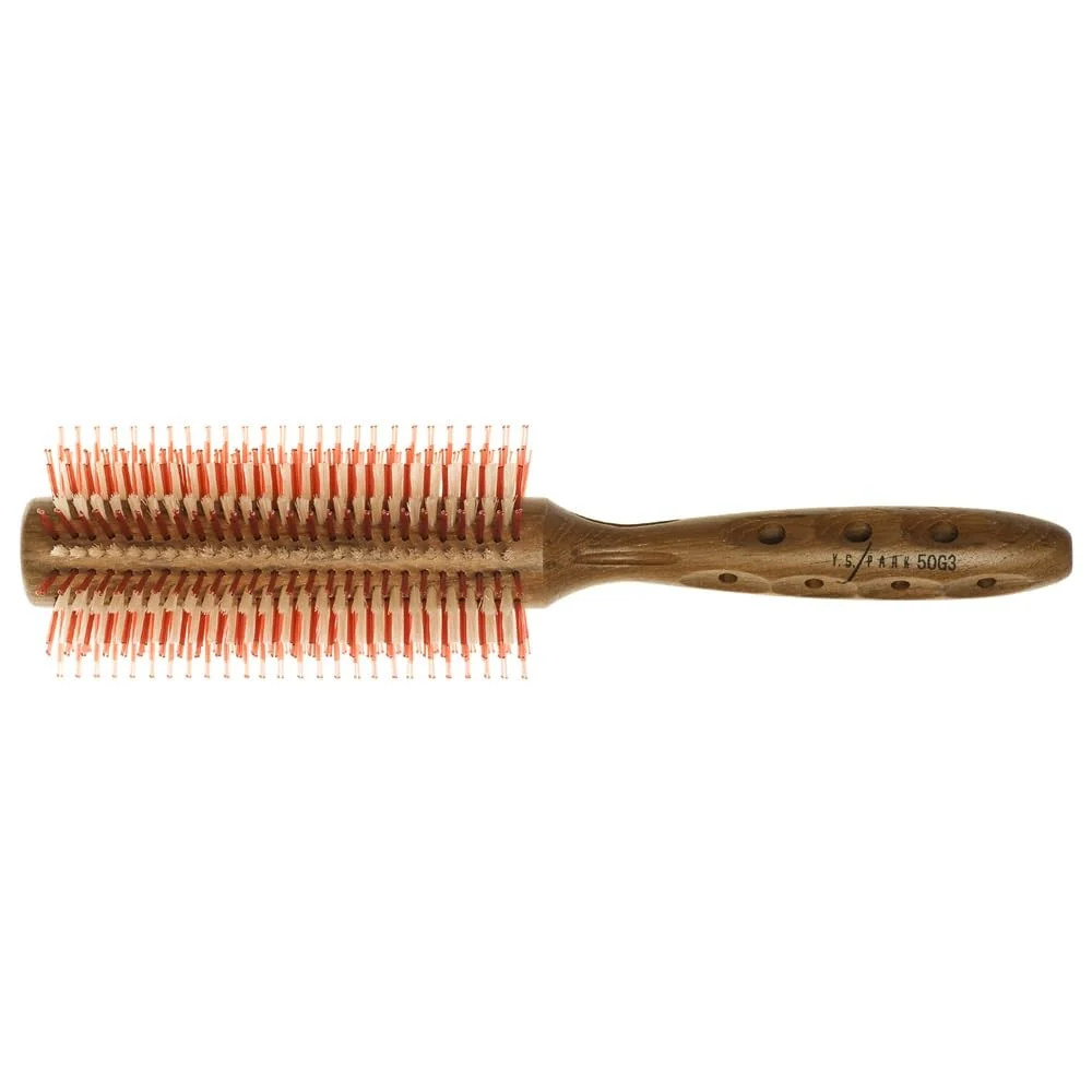 YS Park Curl Shine Styler Roll Brush 52mm YS-50G3 White Pig Hair Nylon Pins