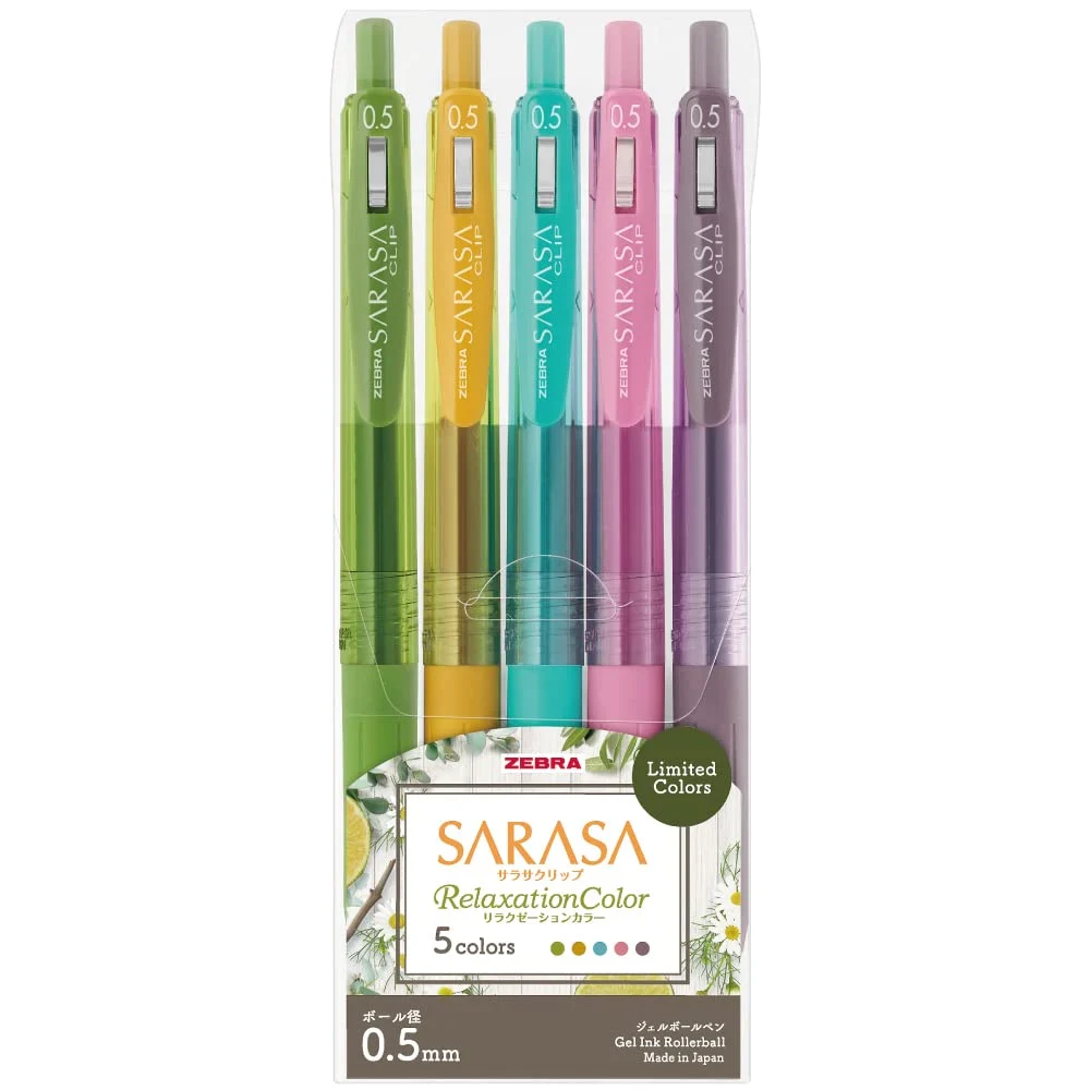 ZABRA Gel Ballpen SARASA Clip 0.5mm 5 Color Set JJ15-5C-RE